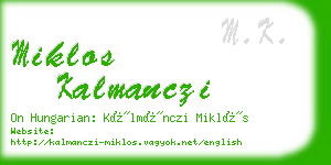 miklos kalmanczi business card